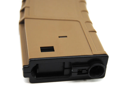 Valken Tactical RMAG 300 Round Hi-Cap Thermold Airsoft Magazines - 5 Pack Box - Tan