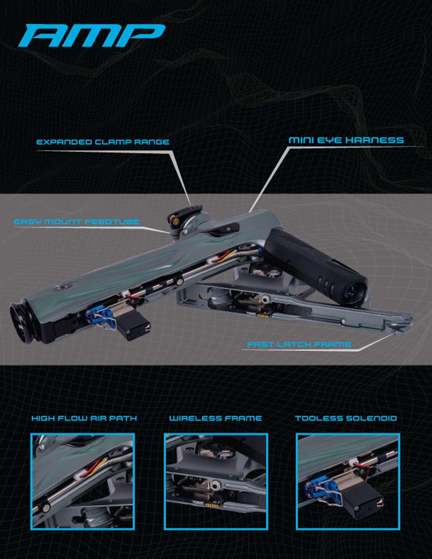 SP Shocker AMP Paintball Gun - Blue - GOG