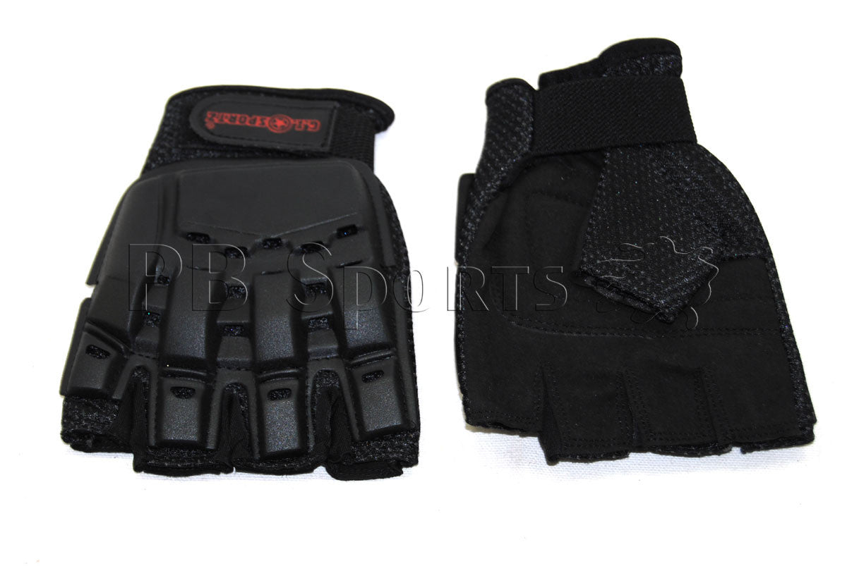 GI Sportz Half Finger Armored Gloves - Black - G.I. Sportz