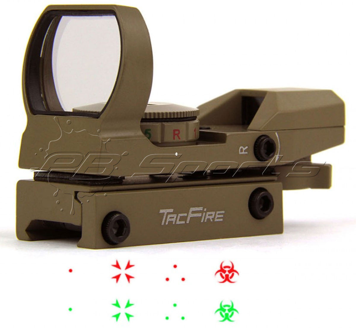 TACFIRE Tactical Dual Illuminated Multi Retical Sight - Apocalypse Edition - FDE - TACFIRE
