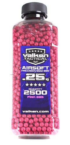 Valken Pink Airsoft BBs 6mm .25 gram 2500 count seamless high quality polished - Valken