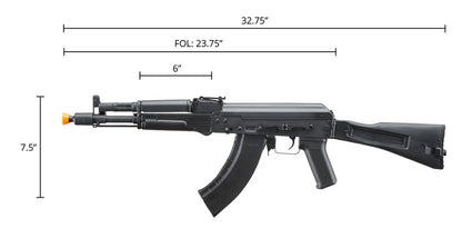 Lancer Tactical x Kalashnikov USA Licensed KR-104 SBR Airsoft AEG Rifle with Folding Stock - Black