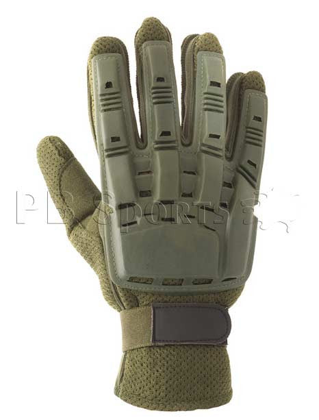 Valken V-Tac Full Finger Plastic Gloves - Olive - Valken Paintball