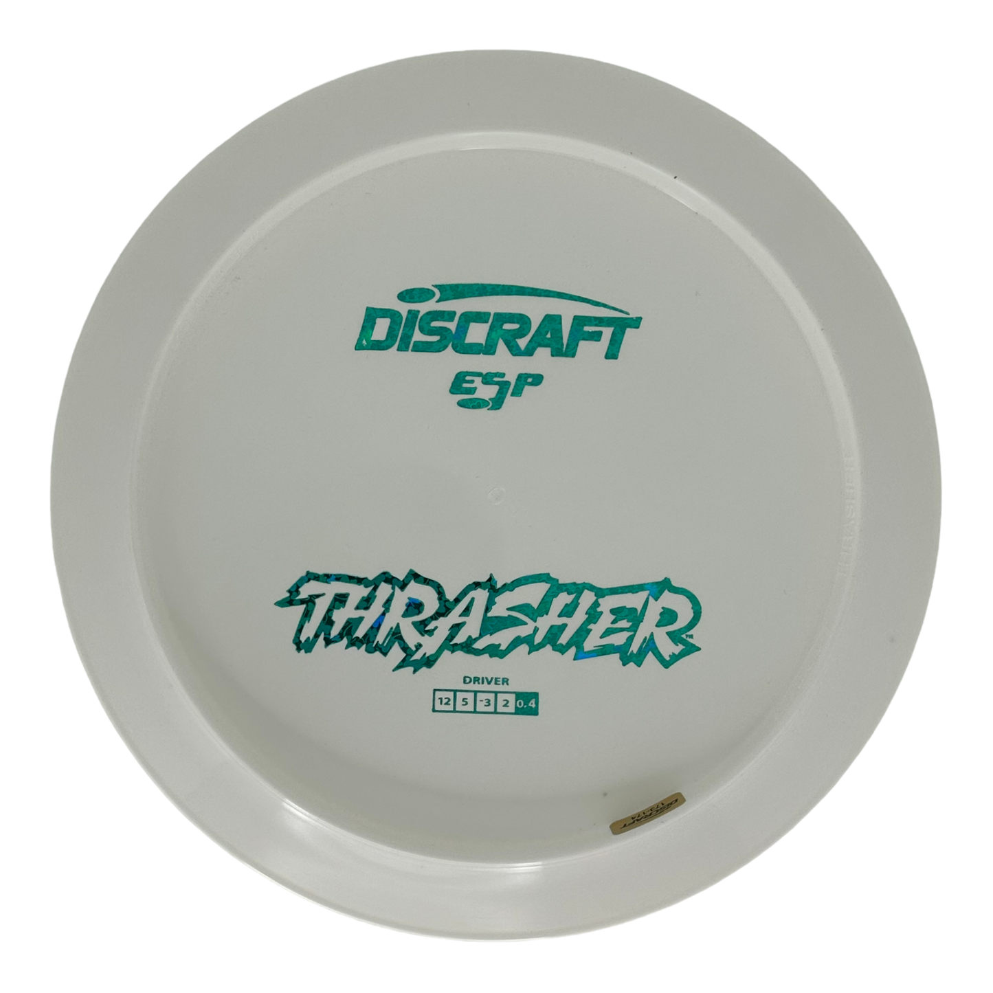 Discraft White ESP Thrasher Disc - Bottom Stamp