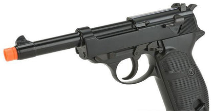 WE Full Metal Heavy Weight P38 Airsoft Gas Blow Back Pistol - Black