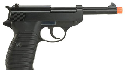 WE Full Metal Heavy Weight P38 Airsoft Gas Blow Back Pistol - Black