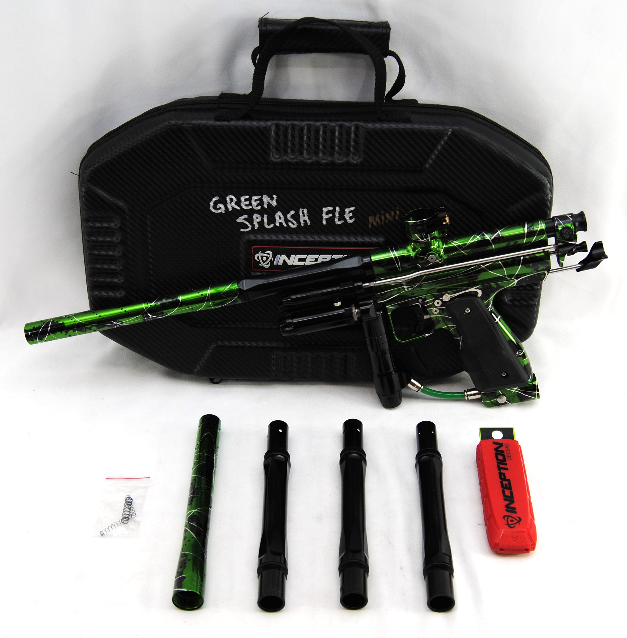Used Inception Designs FLE Mini Autococker Green Splash PB Sports LLC