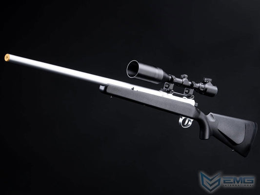 EMG Barrett Fieldcraft Precision Bolt-Action Airsoft Sniper Rifle w/ Featherweight Zero Trigger - Black w/ Stainless Barrel