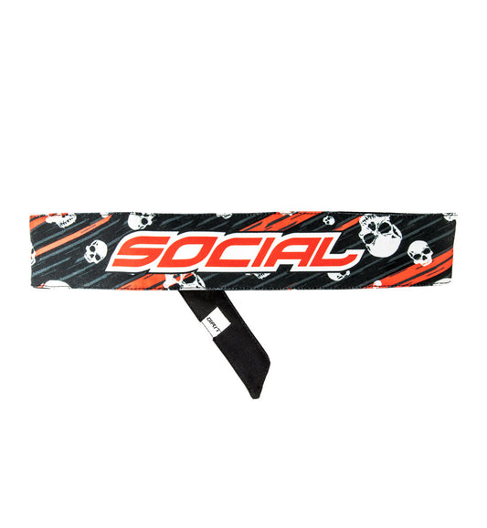 Social Paintball Grit Deluxe Long Tie Headband - Skulls - Social Paintball