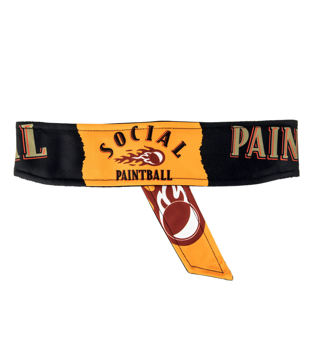 Social Paintball Grit Deluxe Long Tie Headband - Fireball - Social Paintball
