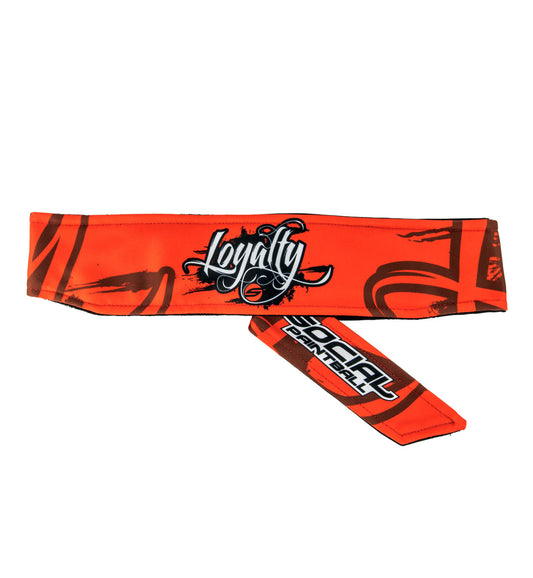 Social Paintball Grit Deluxe Long Tie Headband - Loyalty Red - Social Paintball