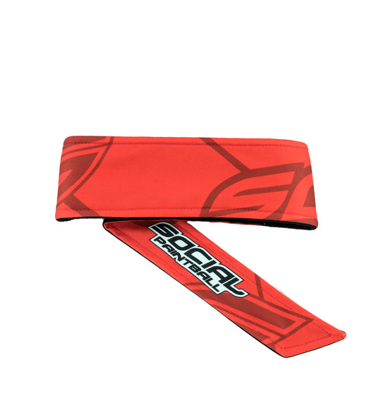 Social Paintball Grit Deluxe Long Tie Headband - Red Social - Social Paintball