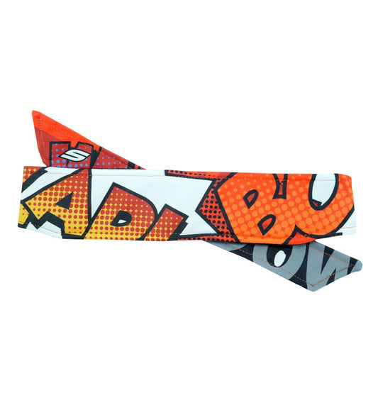 Social Paintball Grit Deluxe Long Tie Headband - Comic Book Fight Words - Social Paintball