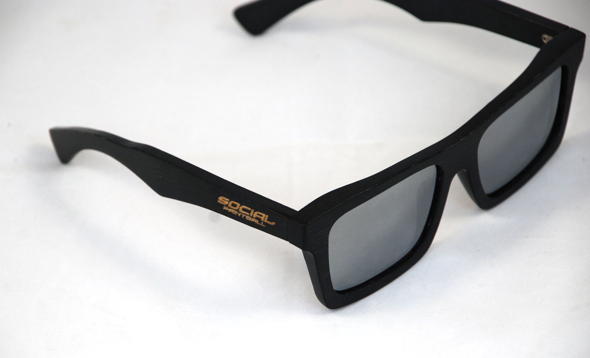 Social Paintball Sunglasses - Black Bamboo with Silver Lens - Social Paintball