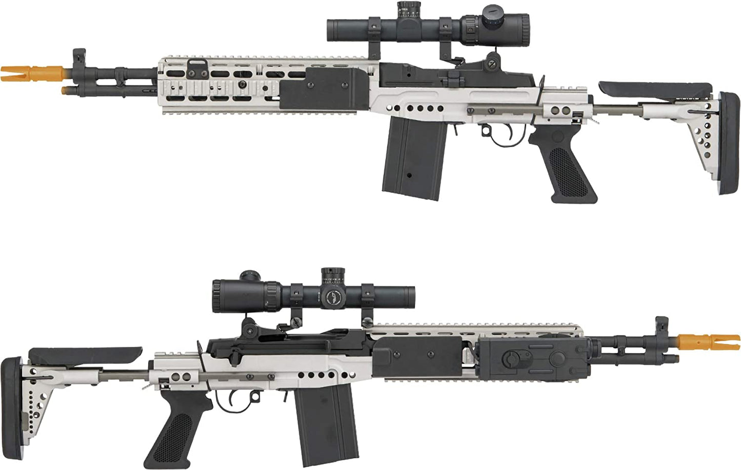 CYMA Sport Full Metal M14 EBR DMR AEG Airsoft Rifle w/ EBR Stock - Silver - Evike