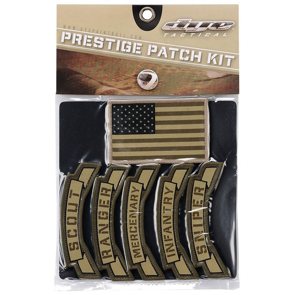 Dye Paintball Unit Velcro Patch Pack Tan Army Green Six Patches Total