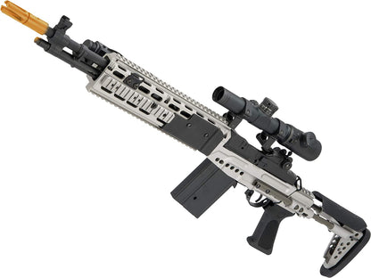 CYMA Sport Full Metal M14 EBR DMR AEG Airsoft Rifle w/ EBR Stock - Silver - Evike