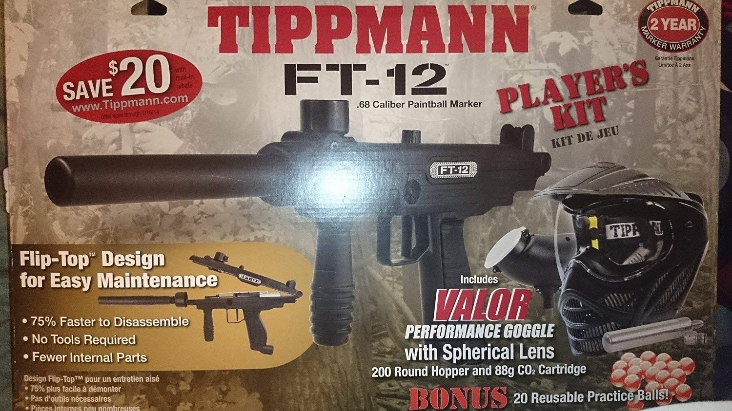 Tippmann FT-12 Flip Top Paintball Marker Gun Player's Kit - Tippmann Sports