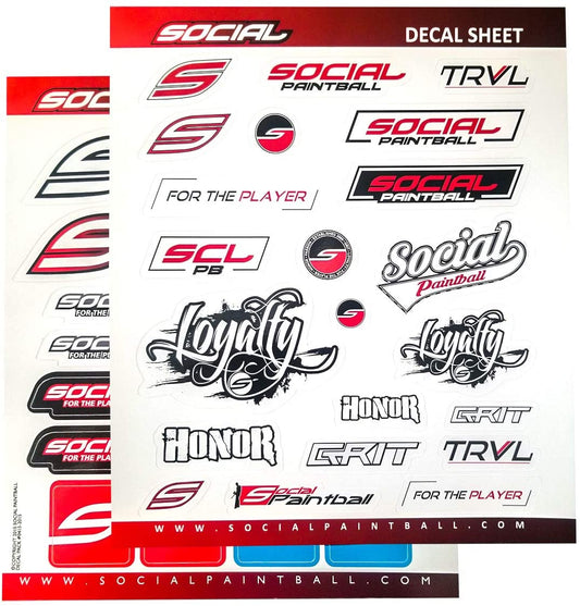 Social Paintball Sticker/Decal Sheet Set of 2 (46 stickers) - Social Paintball