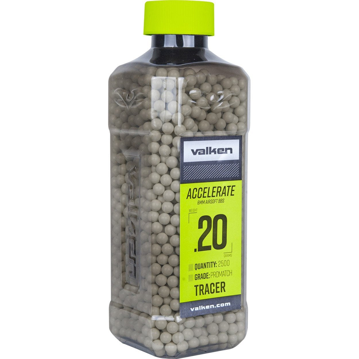 Valken ACCELERATE 0.20g BBs 2500 ct Bottle - Tracer - Valken Paintball