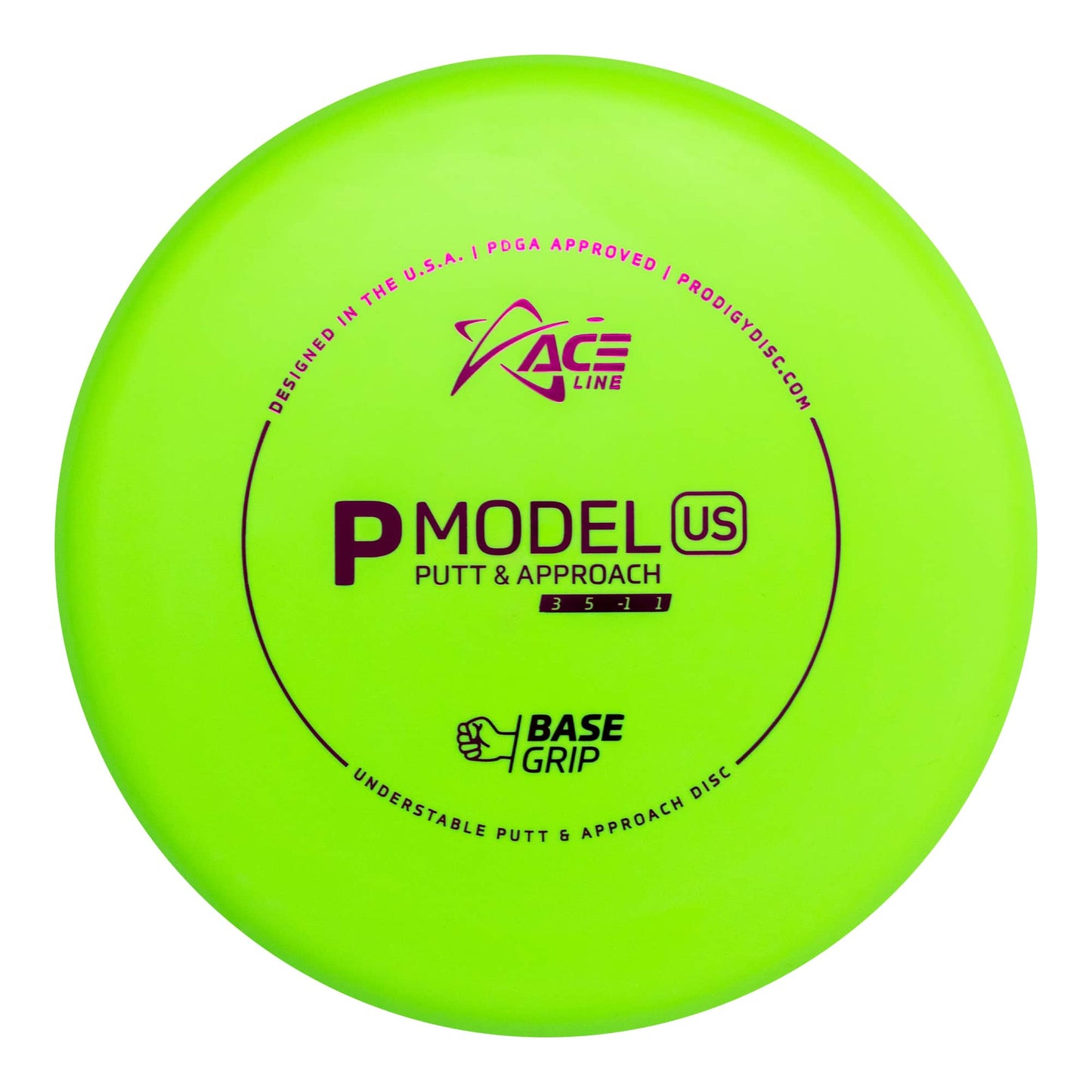 Prodigy Ace Line P Model US Putt & Approach Disc - Basegrip Plastic