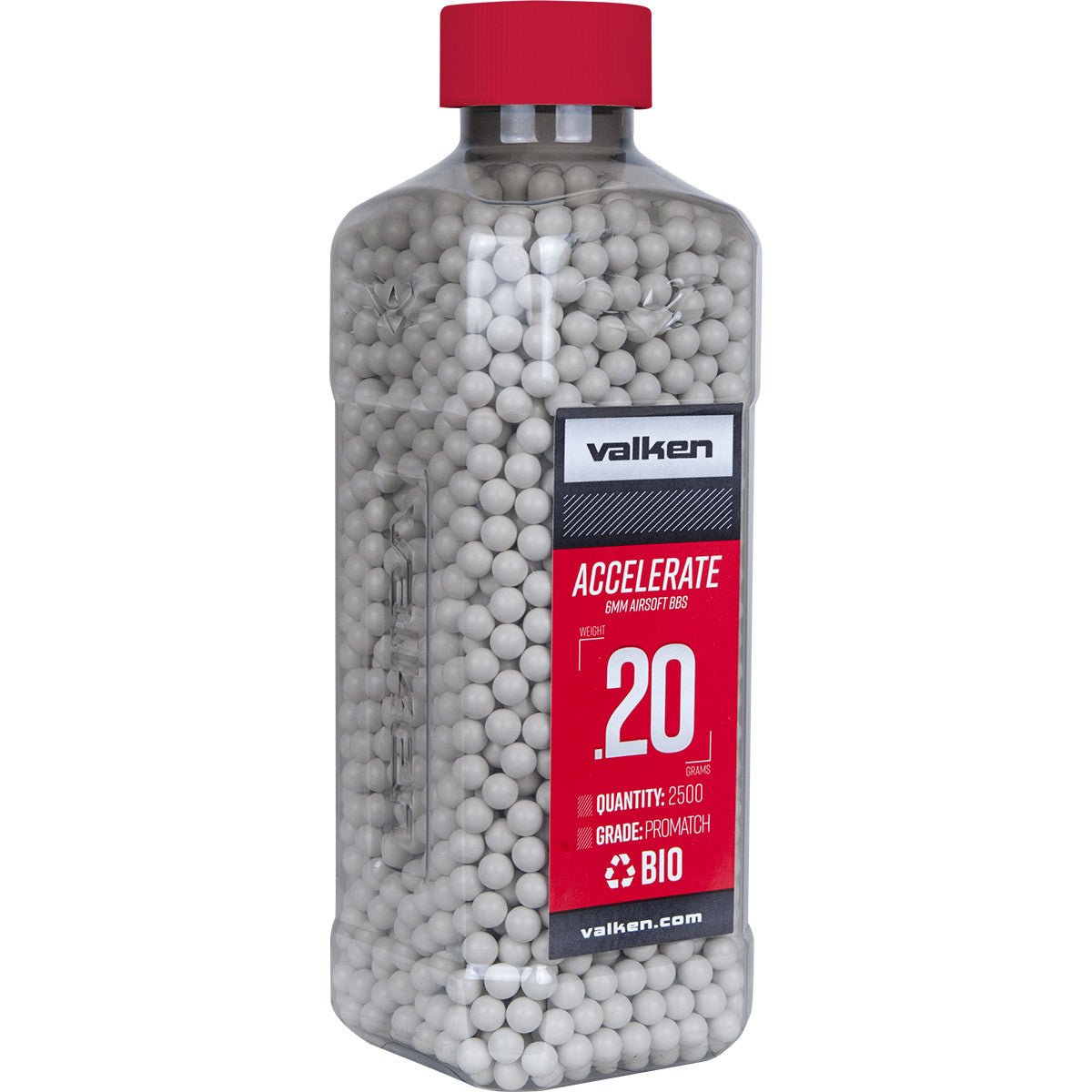 Valken ACCELERATE 0.20g Bio BBs 2500 Count Bottle - White - Valken Paintball