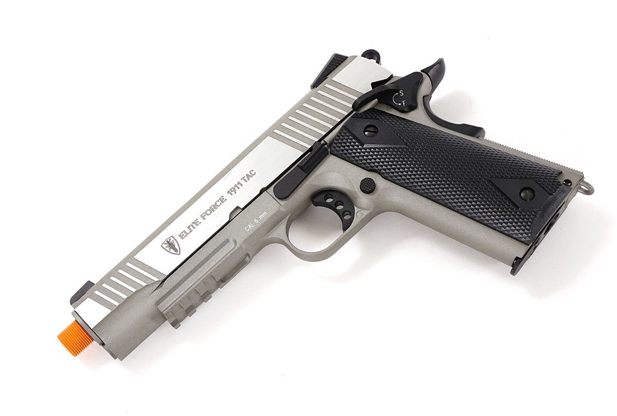 Elite Force 1911 Tac CO2 Semi Auto Metal Blowback Airsoft Pistol Stainless - Elite Force