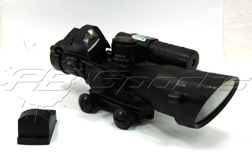 TacFire 2.5-10x40 Dual ILL Scope w/Green Laser w/Mini Red Dot - TACFIRE