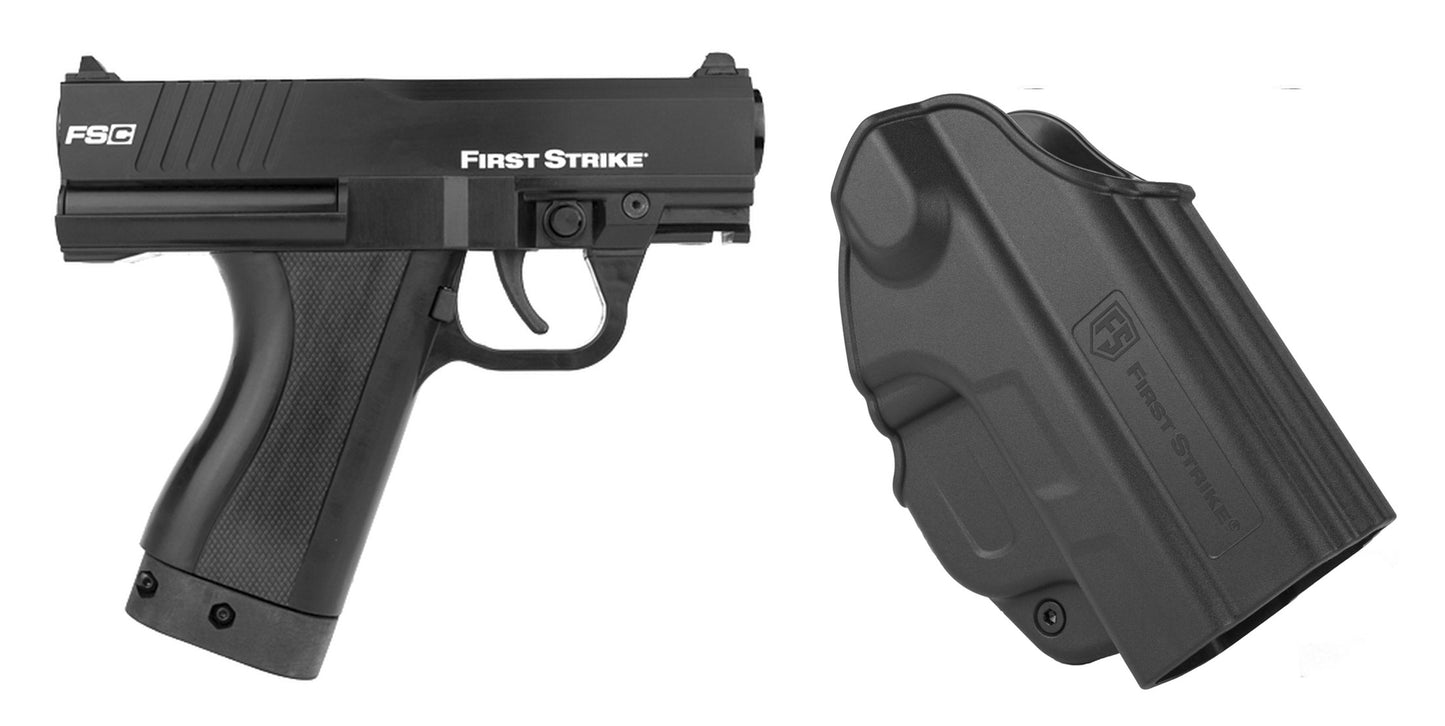 First Strike FSC (First Strike Compact) Paintball Pistol with Holster - Black - First Strike