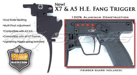 TechT Tippmann X7 &amp; A5 H.E. Fang Trigger - Black - TechT