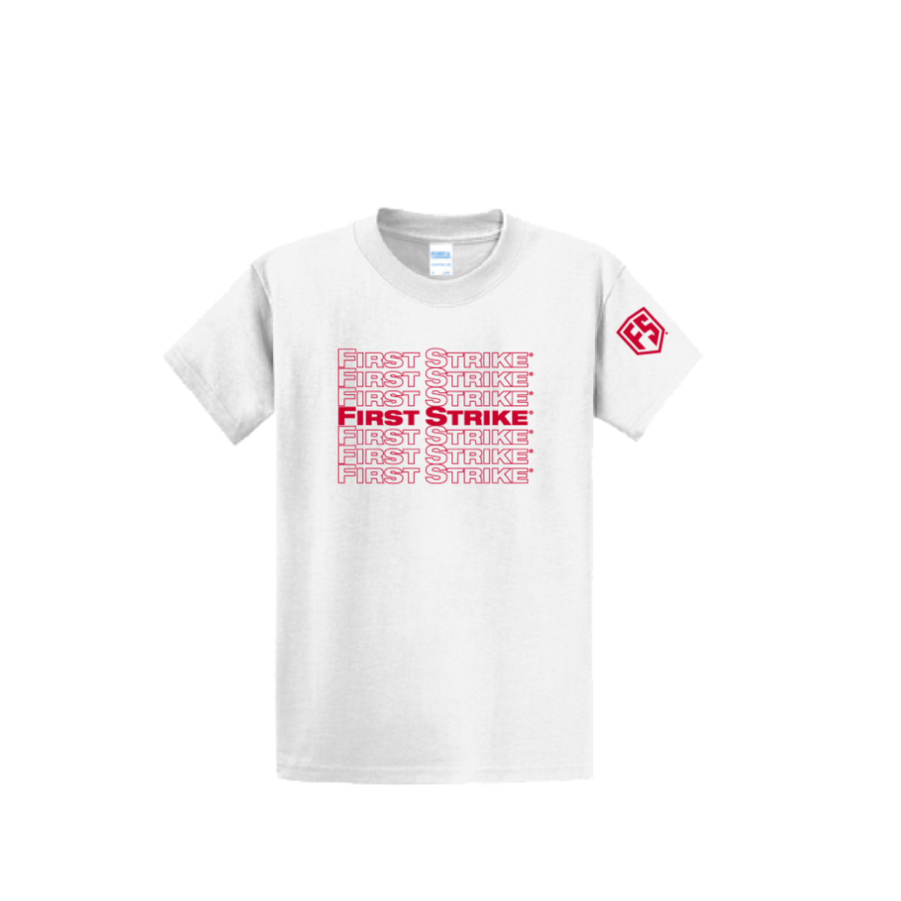First Strike T-Shirt - White with Red