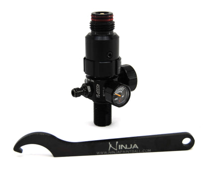 Ninja Flex Regulator for 4500 psi Metric Bottles - Rotational Collar Adjustable Output Pressure - Ninja Paintball