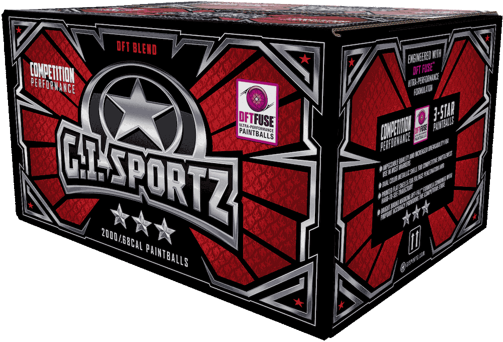 G.I. Sportz 3 Star Paintballs Ruby / Magma Shell - Orange Fill - NO SHIPPING