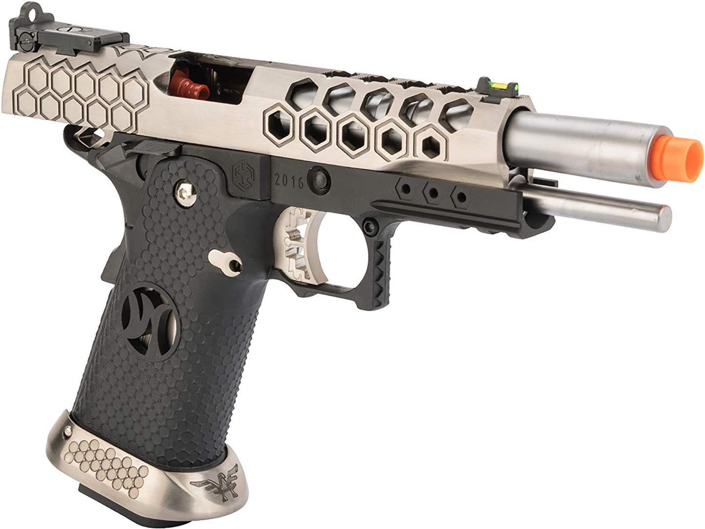 AW Custom HX25 Full Metal Competition Ready Gas Blowback Airsoft Pistol - Silver - AW Custom