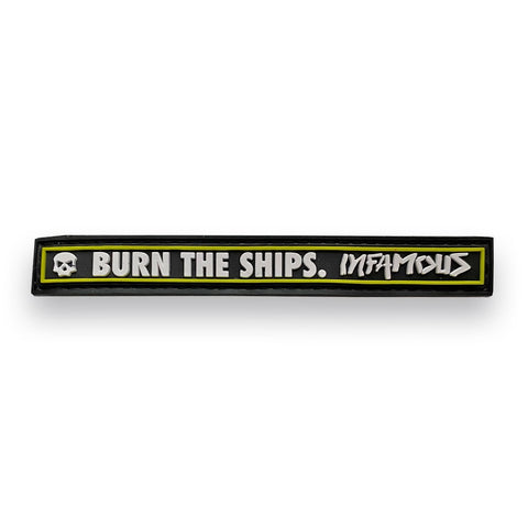 Infamous Paintball "Burn The Ships" Long Style Patch - Black Volt
