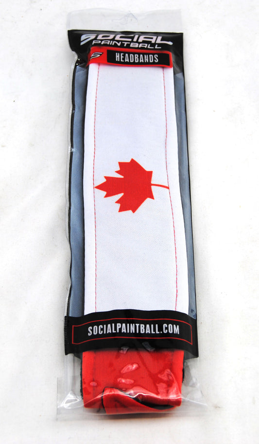 Social Paintball Grit Deluxe Long Tie Headband - Canada Flag