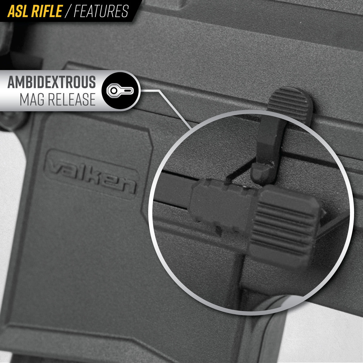 Valken ASL+ Series AEG Sierra Airsoft Rifle - Black - Valken