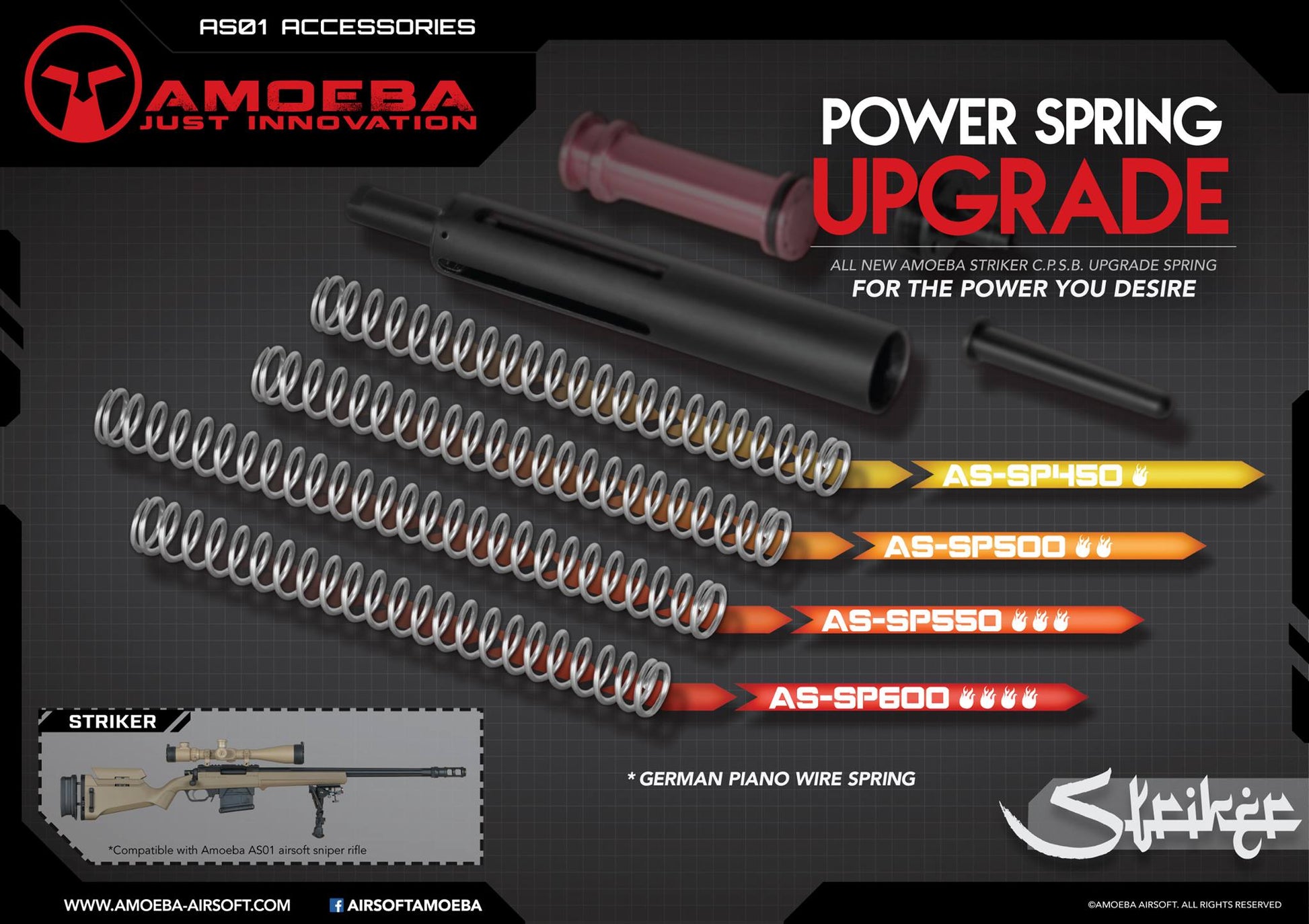 Amoeba Striker C.P.S.B Upgrade Power Spring - AS-SP500 - Elite Force