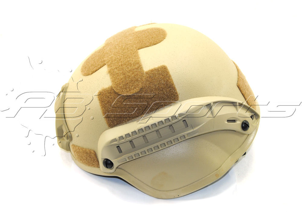 V Tactical Airsoft Helmet MICH 2000 w/Mount&amp;Rails Tan - Valken Paintball