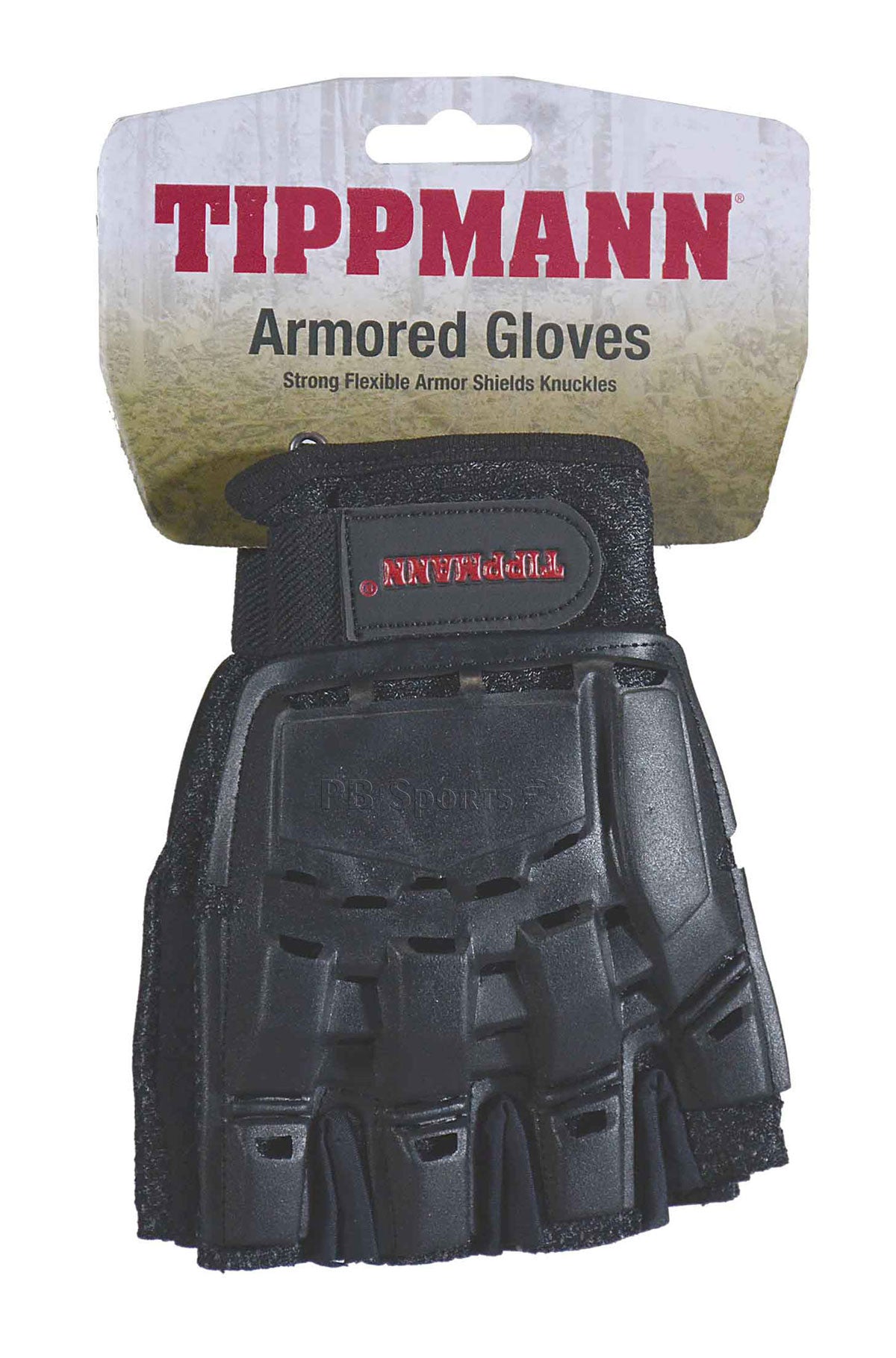 Tippmann Half Finger Armored Gloves - Black - Tippmann Sports