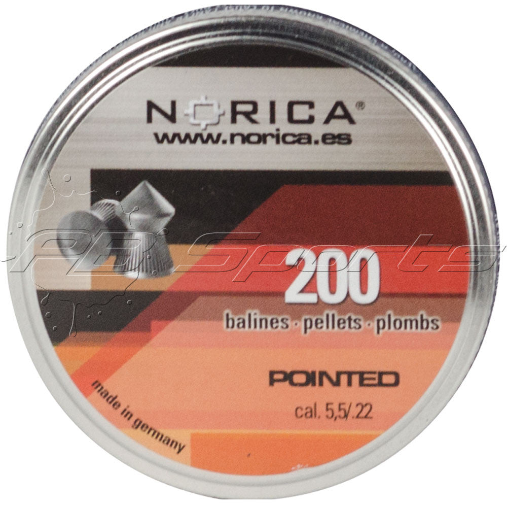 Norica 0.22 Cal Pointed Pellets - 200 Count Tin - Valken Paintball