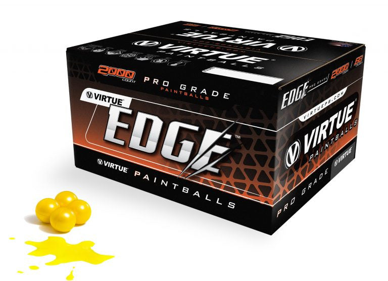 2000 Count Virtue Edge Paintballs Metallic Yellow Shell Yellow Fill - Virtue