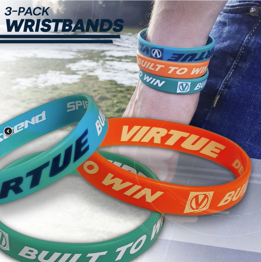 Virtue Wristbands (3-Pack) - Cyan/Aqua/Orange - Virtue