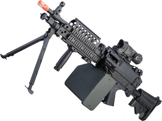A&K / Cybergun FN Licensed "Middleweight" M249 SAW Version MK46 Airsoft Machine Gun - Black