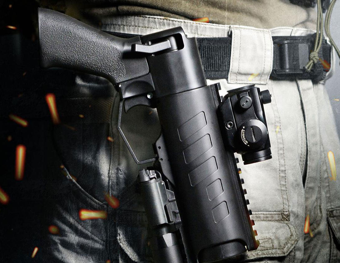 APS THOR PowerUp 40mm Airsoft Grenade Launcher Pistol w/ Quick Detach Belt Loop