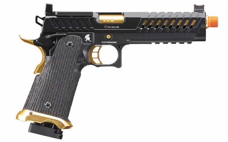 Lancer Tactical Knightshade Hi-Capa Gas Blowback Airsoft Pistol - Black & Gold
