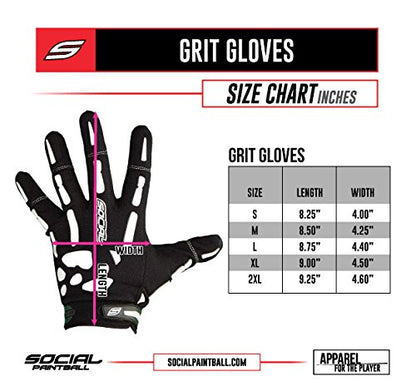 Social Paintball Grit Deluxe Gloves - BONES - X-Small - Social Paintball