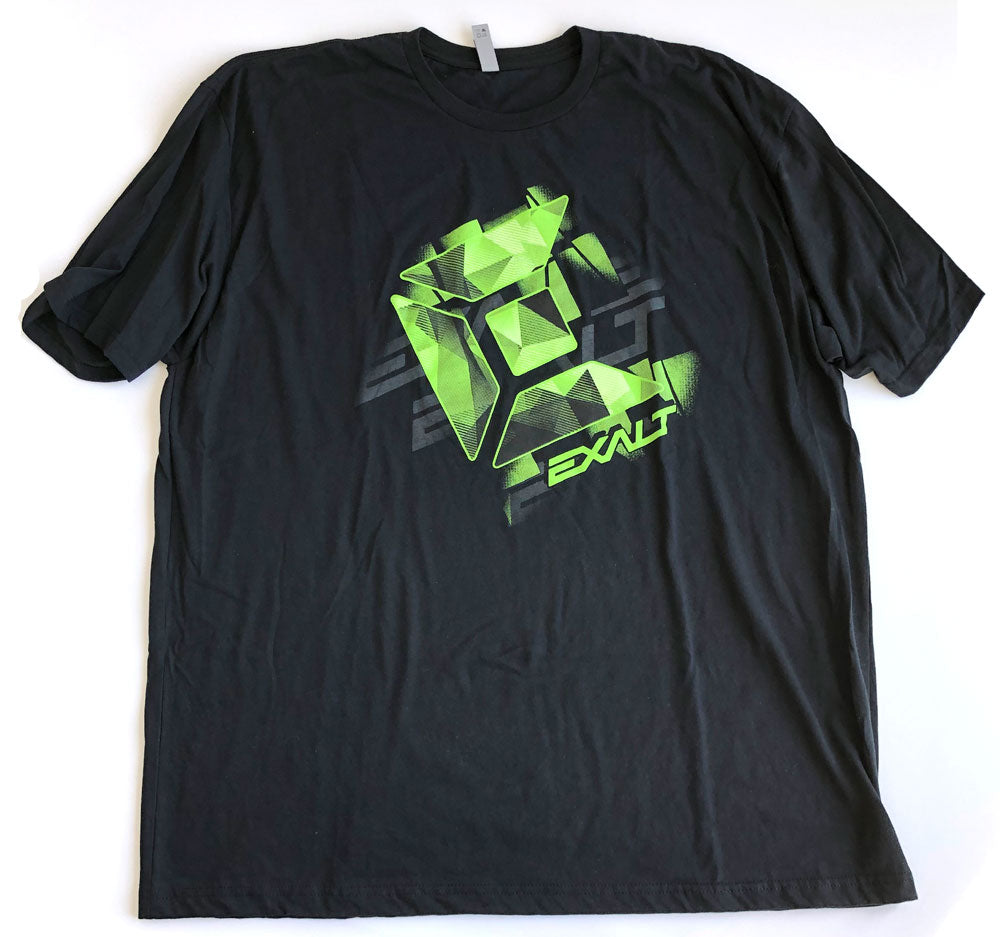 Exalt Paintball Green Logo Black T-Shirt - 3XL - Exalt