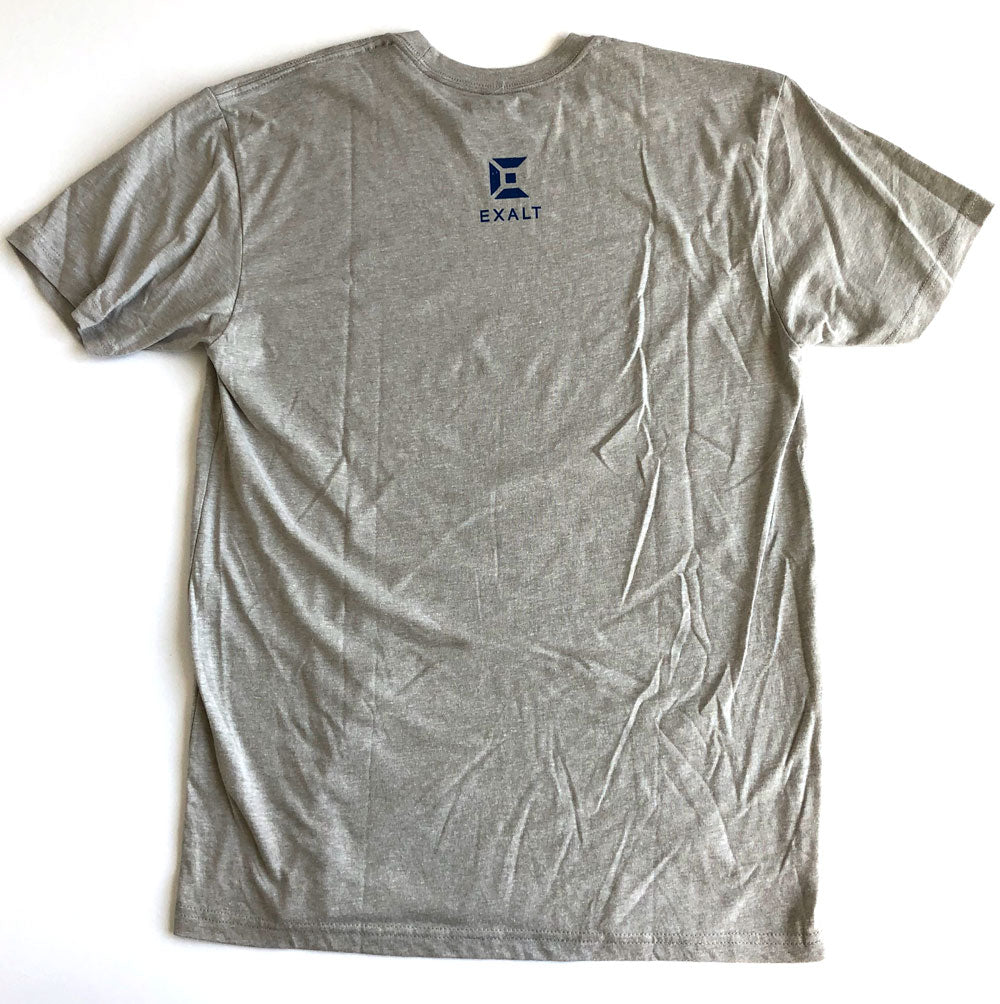 Exalt Paintball Blue Logo Light Grey T-Shirt - Small - Exalt