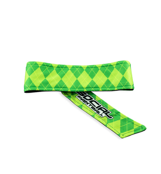 Social Paintball Grit Deluxe Long Tie Headband - Argyle Green